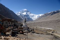 17 View To Mount Everest North Base Camp In Tibet With Mount Everest North Face And Rongbuk Monastery